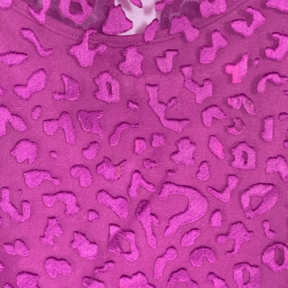 White House Black Market Women’s Cami Blouse Top Animal Print Purple Size Medium - Image 5