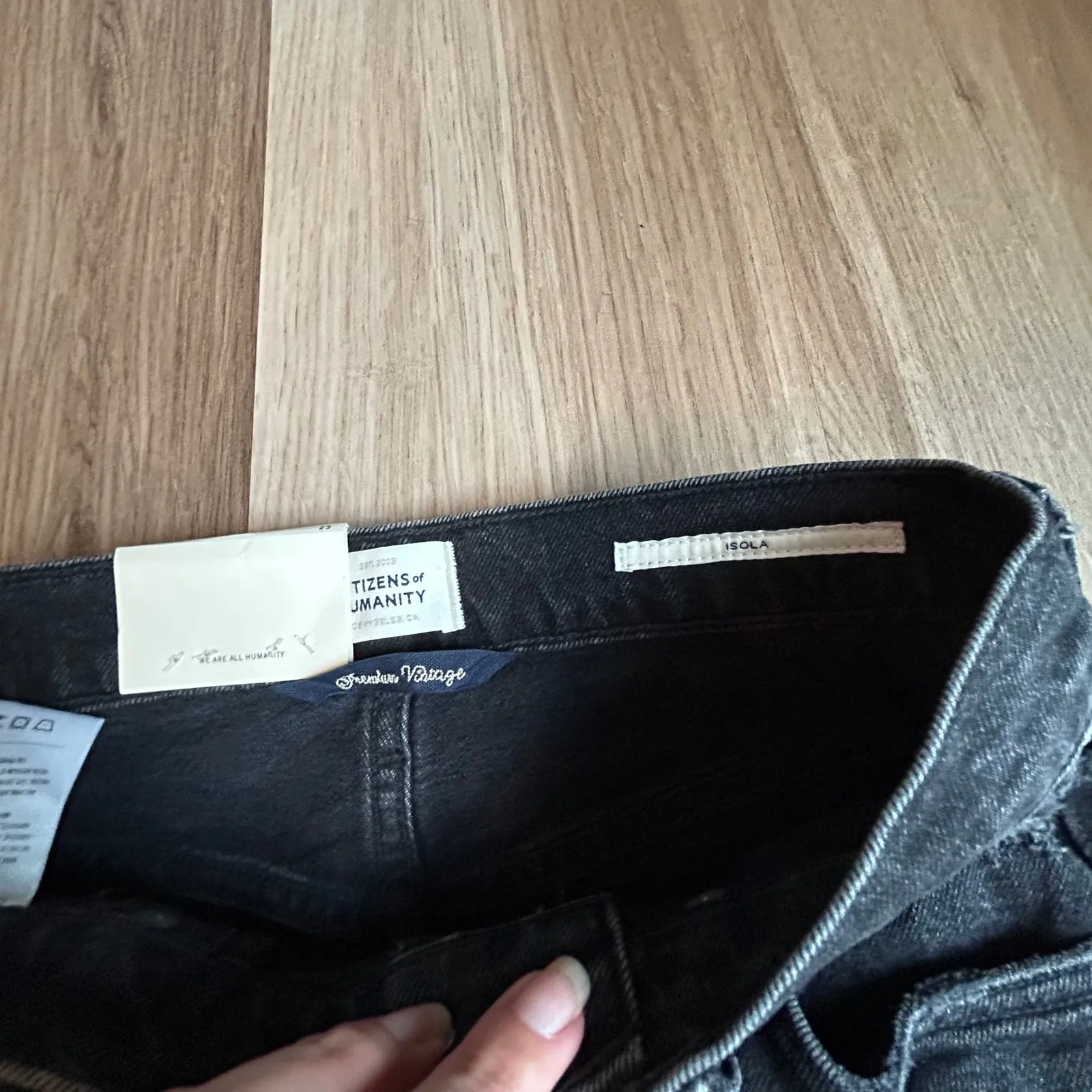 Citizens of Humanity Isola Cropped Boot Jeans Black Stormy‎ Wash Size 23 NWT - Image 6