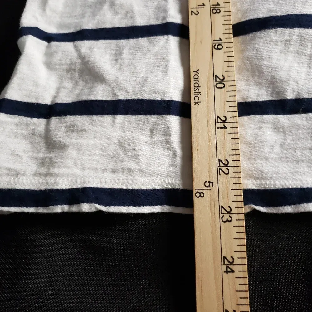 Madewell Whisper Cotton V-Neck Pocket Tank Top Preppy‎ Stripe Bright Ivory Small - Image 5