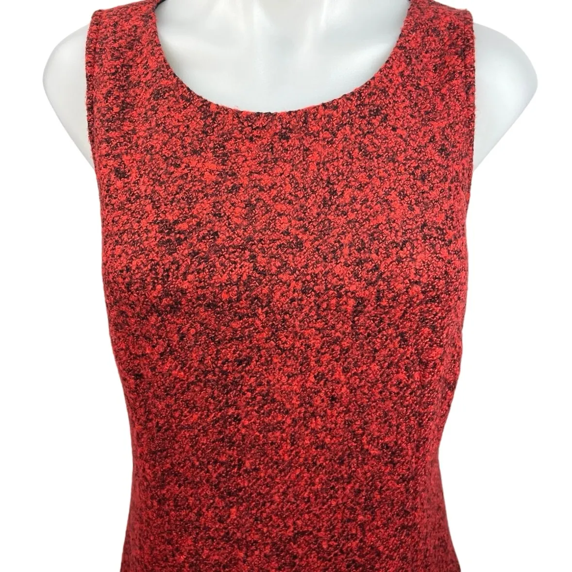 Ann Taylor LOFT Women's Red Scoop Neck Sleeveless Mini Tank Sheath Dress Size 8 - Image 3
