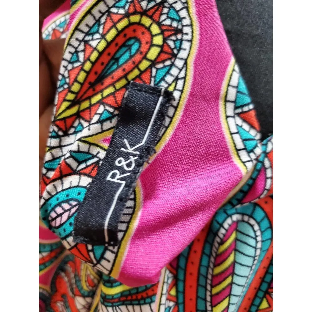 R&K Women's Pink Paisly Polyester Round Neck Short Sleeve Knee Length Dress Size undefined - Image 6