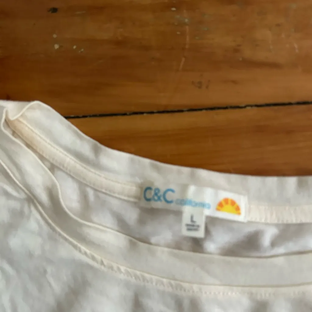 C&C California amore baci pasta Casual White Graphic Women Top large - Image 3