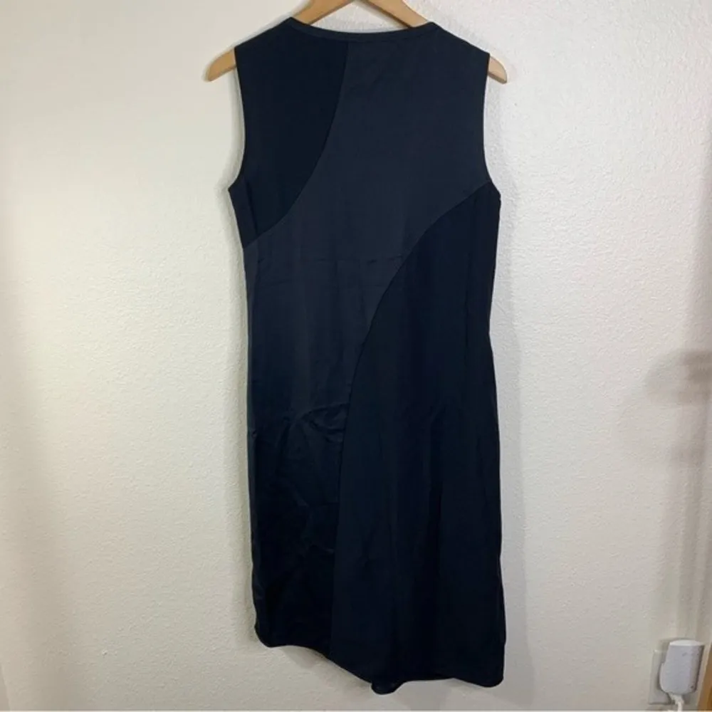 Allsaints Fern Dress in Oil Black Asymmetrical Twist Front Size 6 - Image 8