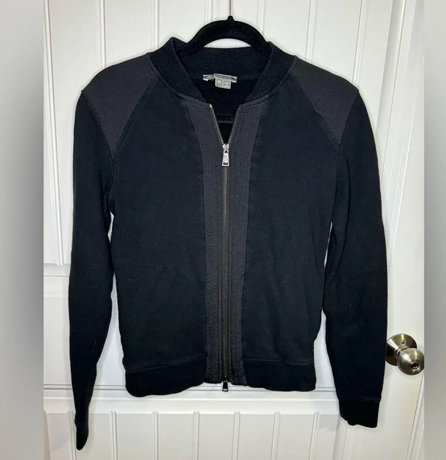 Vince Black Cotton Blend Full Zip Jacket - Image 2