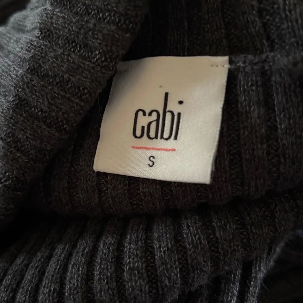 CAbi Cosmic Oversized Rib Knit Cardigan Sweater Sz S Gray Full Zip Casual Cozy - Image 7