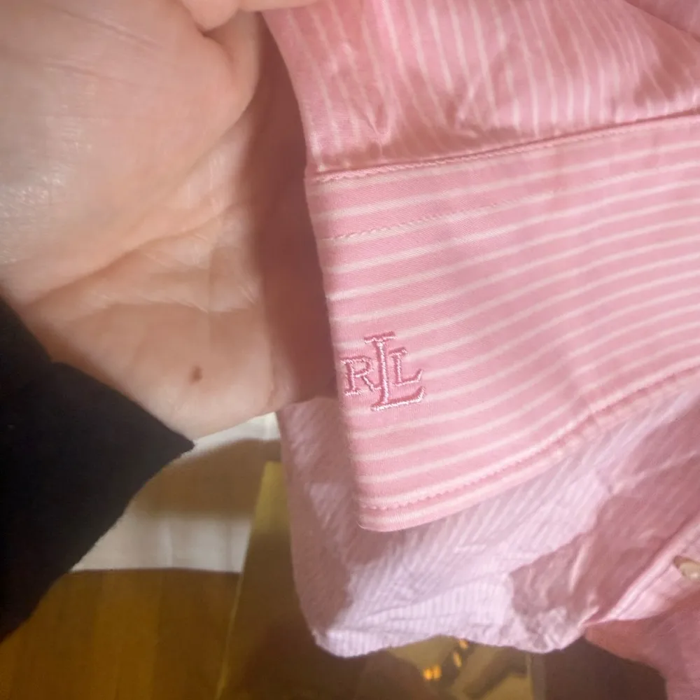 Lauren Ralph Lauren Pink Striped 100% Cotton Shirt Blouse Women’s 1X - Image 3
