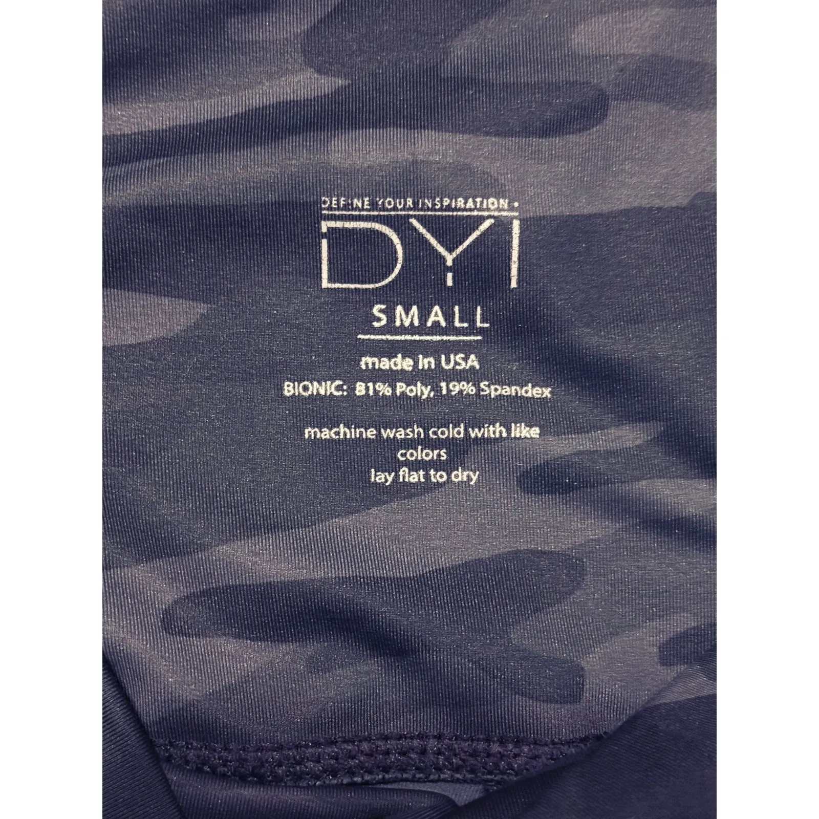 Peloton DYI S Navy Blue Camo Cropped 7/8 Tight Workout Gym Leggings Logo Bionic - Image 7