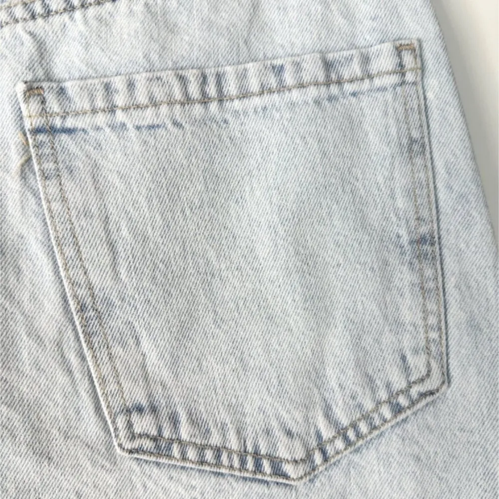 ZARA Skirt Womens Large Denim Midi Light Wash Slit🩵 - Image 10