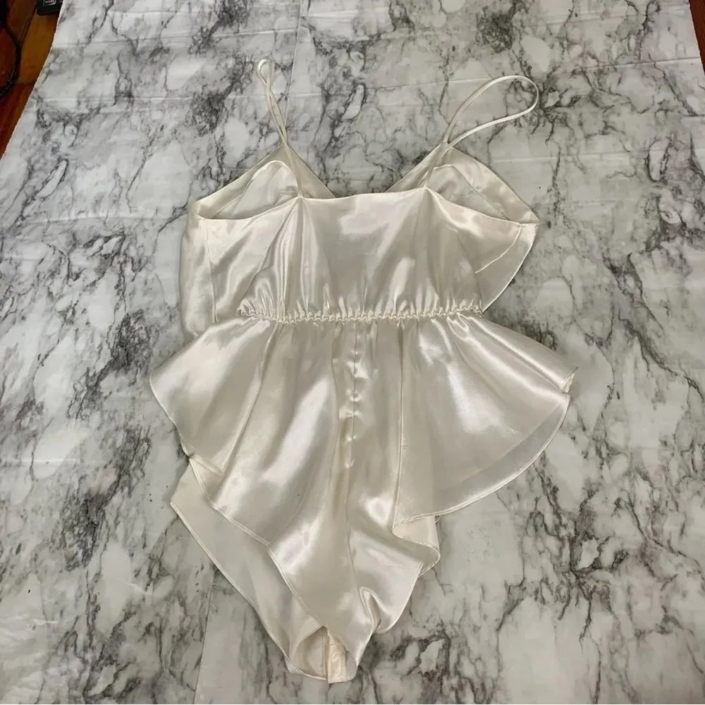 Vintage Victoria’s Secret Gold label PLAYSUIT Romper Nighty Teddy Small ivory - Image 4