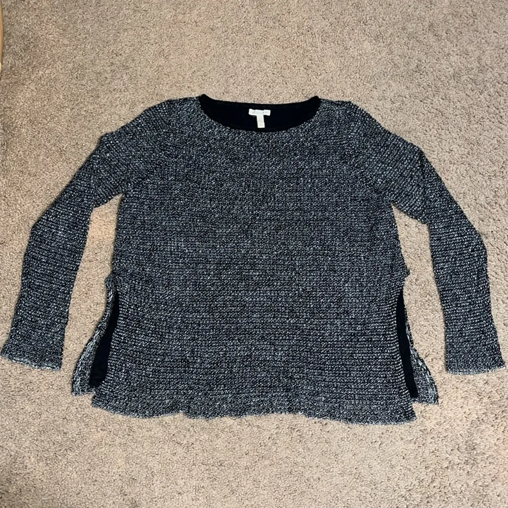 Eileen Fisher Organic Linen Cotton Grain Rolled Bateau Neck Layered Sweater M - Image 4