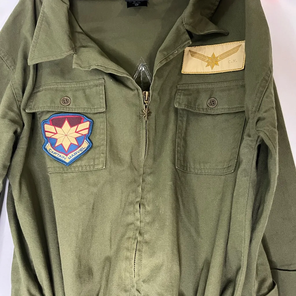 Her Universe Olive Army Green Captain Marvel romper. Cosplay - Image 3