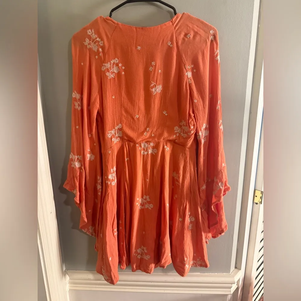 Free People Tangerine Embroidered Dress - Image 2