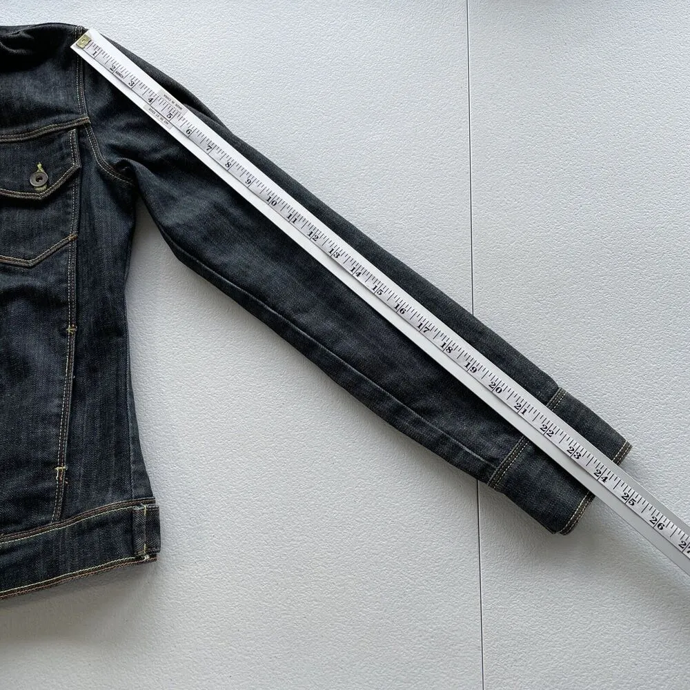 Salt Works Womens S Button Up Fitted Stanton Denim Jacket Long Sleeve Rinse Wash Blue - Image 12