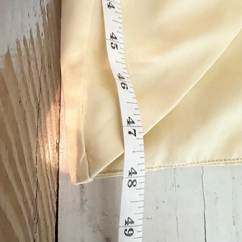 Lavish Alice Satin Cowl Neck Button Detail Formal Midi Dress US 0 Cream - Image 10