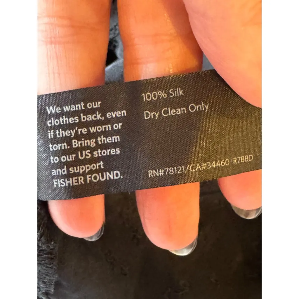 Eileen Fisher Shirt Women XL Black Silk Beaded Top Blouse Whimsigoth Elegant‎ - Image 10