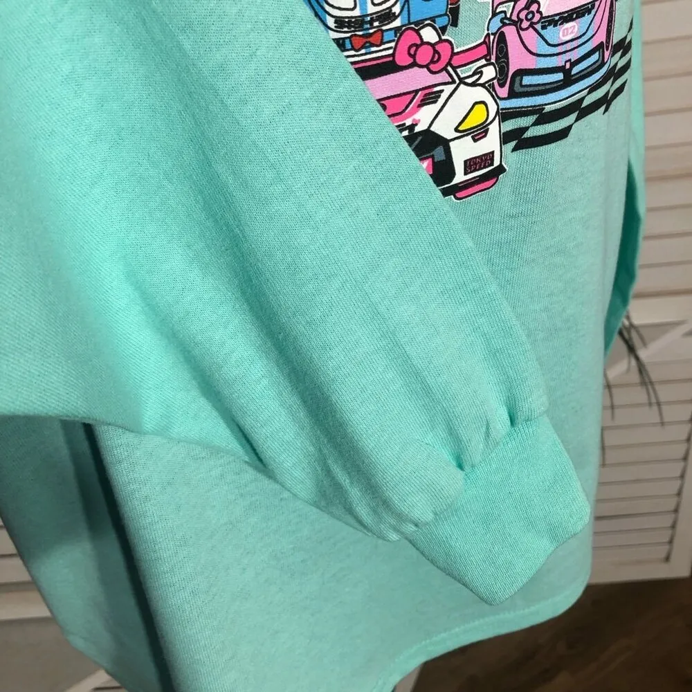 Hello Kitty Sanrio Shirt Tokyo Speed Racing Graphic Aqua Green M - Image 13