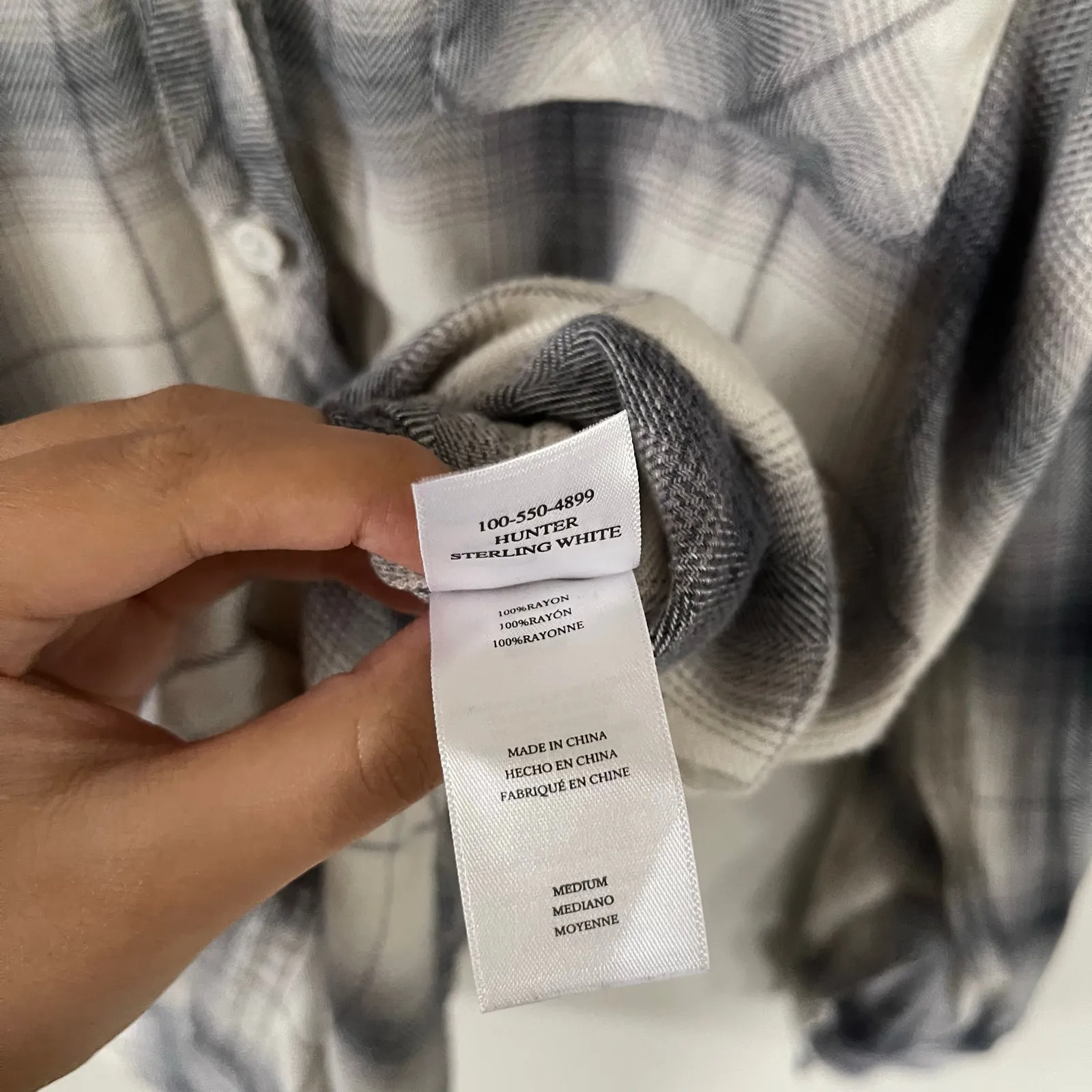 Rails  Hunter Flannel Button Down Top in Sterling White (M) - Image 7