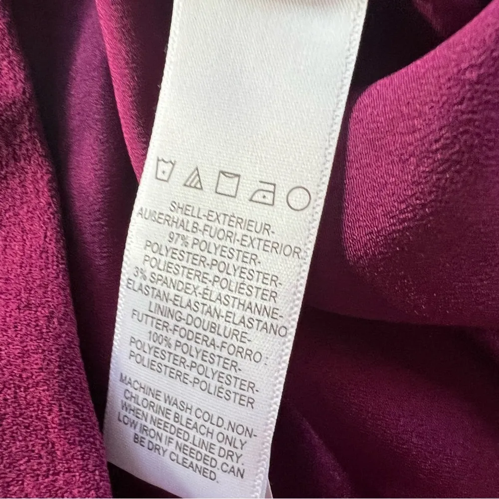 NWT Dress The Population Tiffany Dress Midi Magenta One Shoulder Bow M Cocktail - Image 16