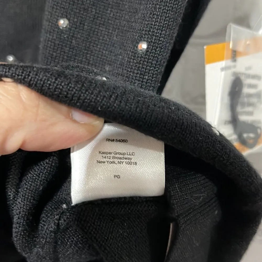 Kasper Open Cardigan and Matching Shell NWT Petite Small Black Size undefined - Image 13