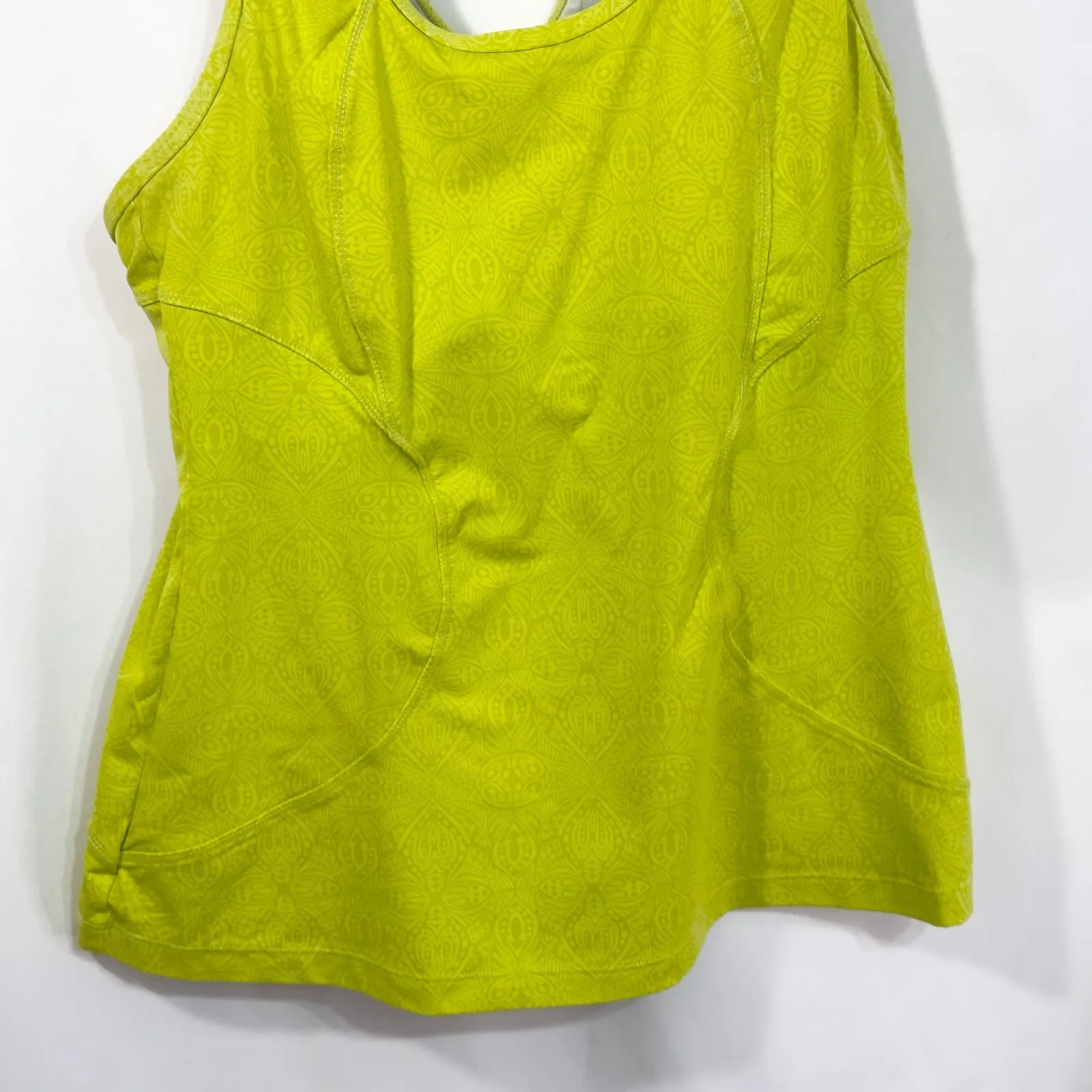 Athleta Medium Tank Top Racerback Workout Running Top‎ with Pocket Lime 667 - Image 6