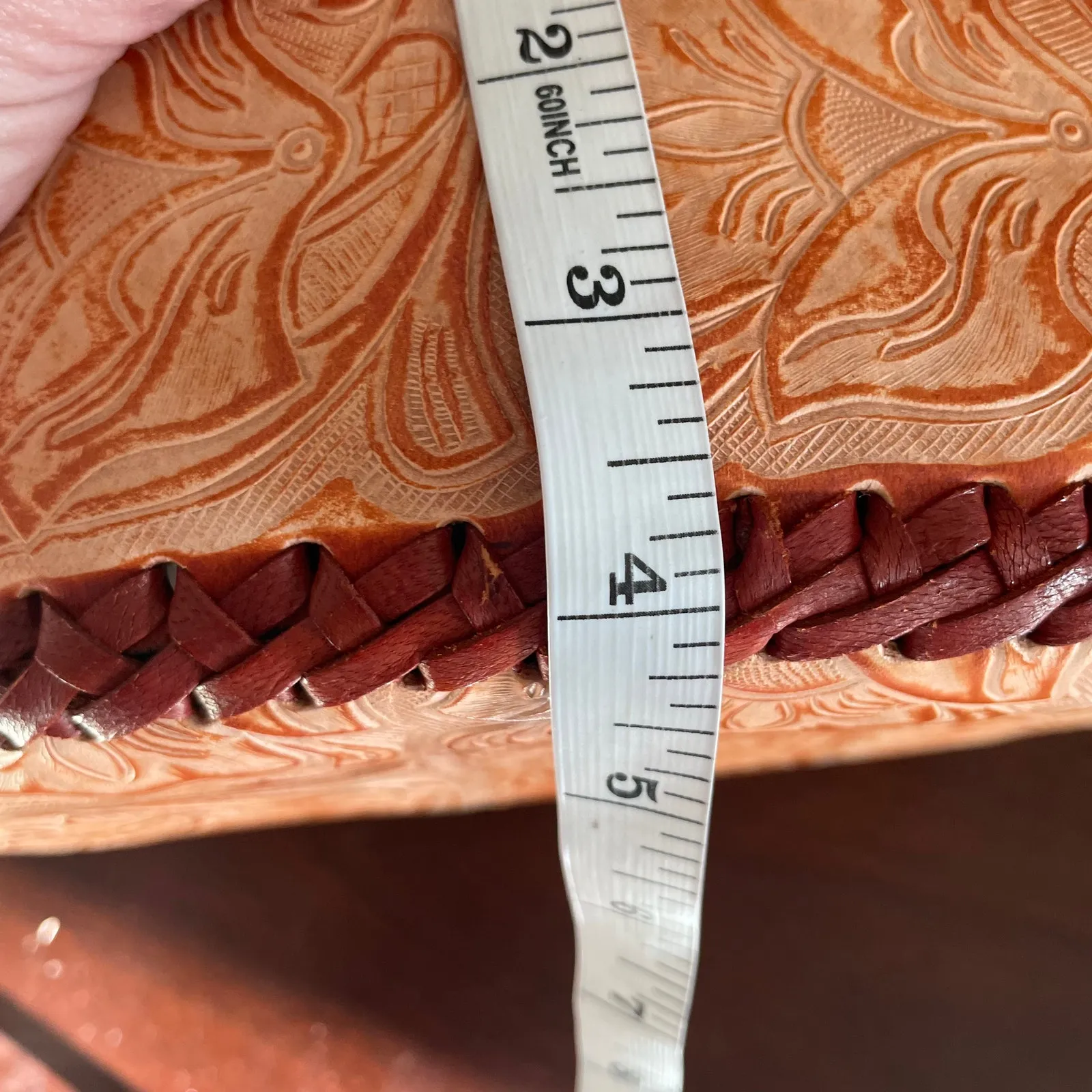 Genuine Leather Tooled Crossbody Purse Mexico - Image 9