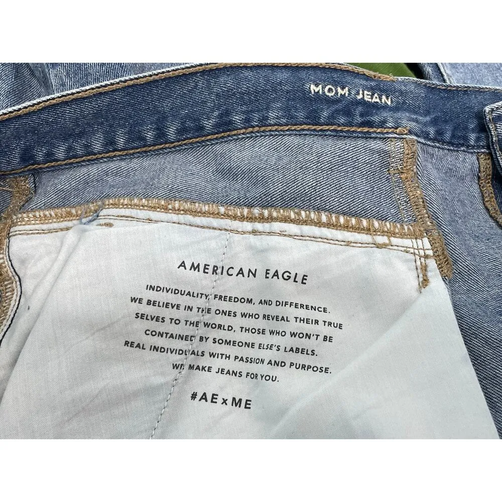 American Eagle Jeans Plus Size 24 Short Mom Jeans High Rise Pleated Festival 90s - Image 7