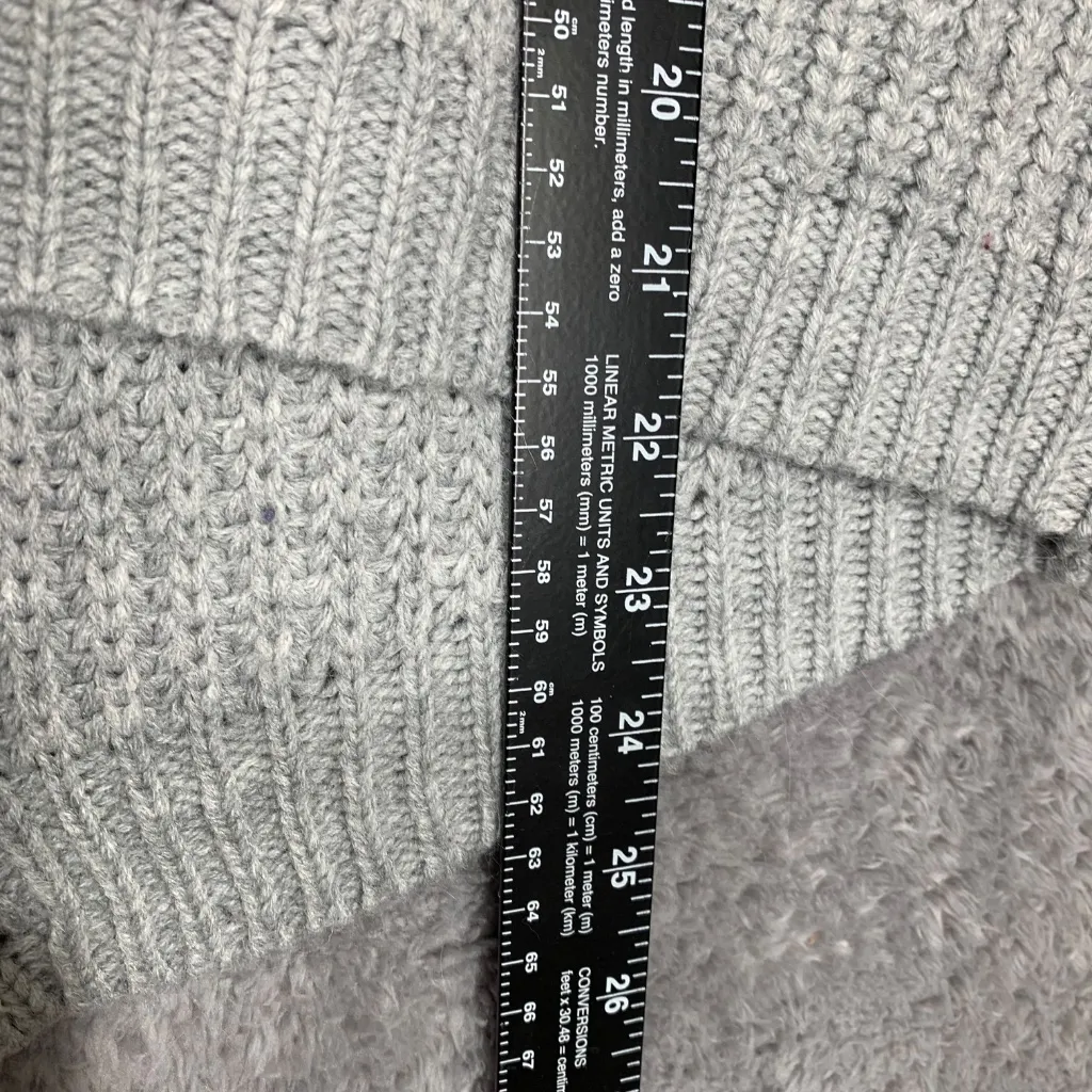 American Rag Cie Women’s Gray Lace Up Back Sweater Size S Acrylic Long Sleeve - Image 4