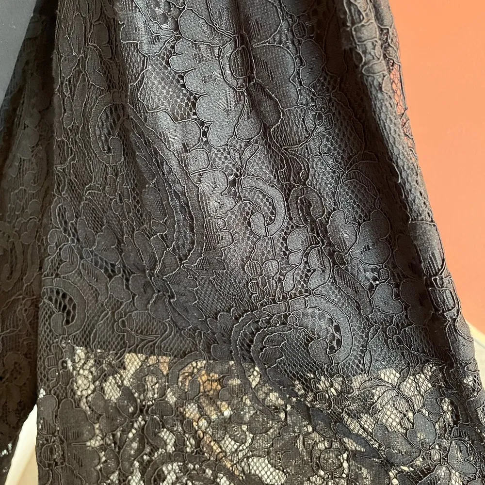 Trixxi Black Lace Scallopped Edge Sheer Jumpsuit NWT Built-in shorts - Image 8