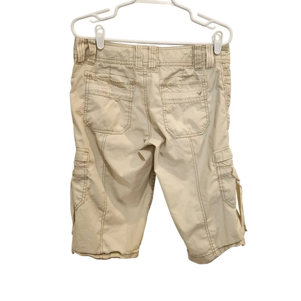 American Eagle Twee Beige Classic Vintage Cargo Short Y2K Outdoors Size 8 - Image 3