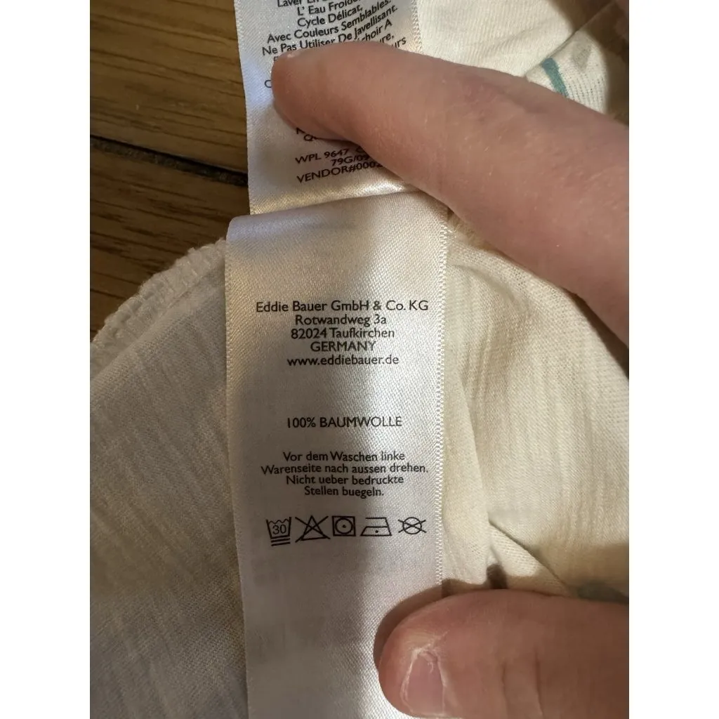 Eddie Bauer Women Sz 2XL White Floral Tunic Shirt Ruffle 3/4 Sleeve‎ Lightweight - Image 11