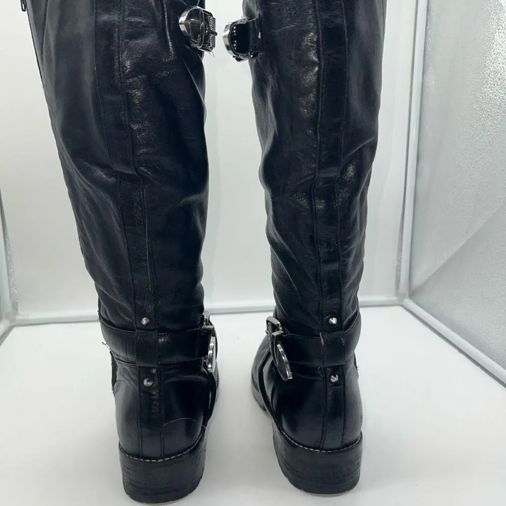 Marc Fisher Women's Black Misty Leather Knee High Riding Boots - Image 3