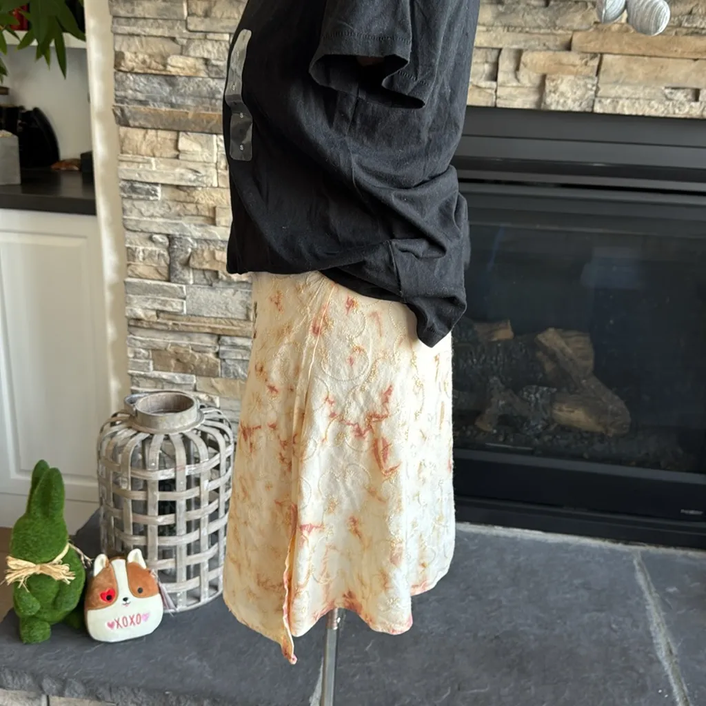 Bohemian embroidered tie dyed wrap mini shirt Yellow Size undefined - Image 4