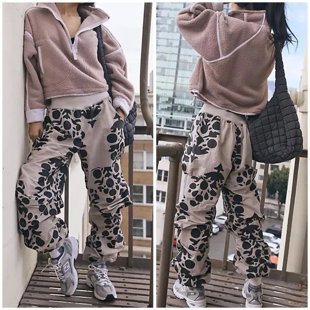 NWT Free People FP Movement Parade Pants - all over logo tofu combo - XL - Image 2