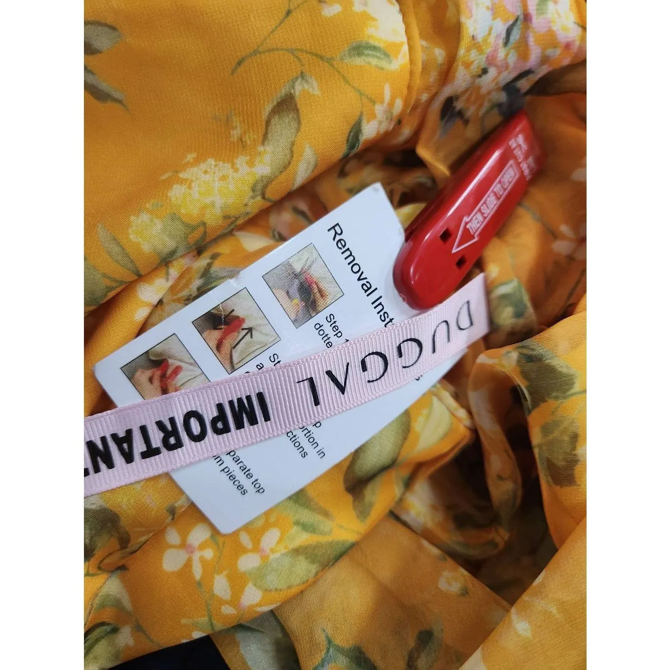 Ieena for Mac Duggal  Yellow Floral One Shoulder Bow Maxi Dress - Image 8