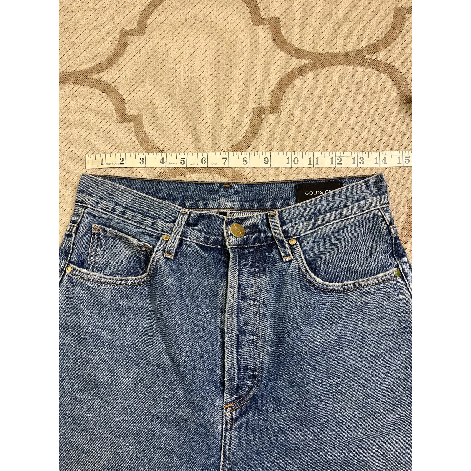 Goldsign Button fly Blue Relaxed High Rise Straight - Image 14