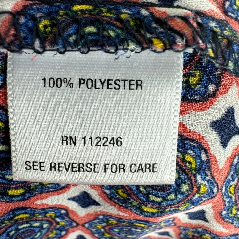 Sami & Jo Multicolor Long Sleeve Pleated Lightweight Pullover Blouse Size XL - Image 7