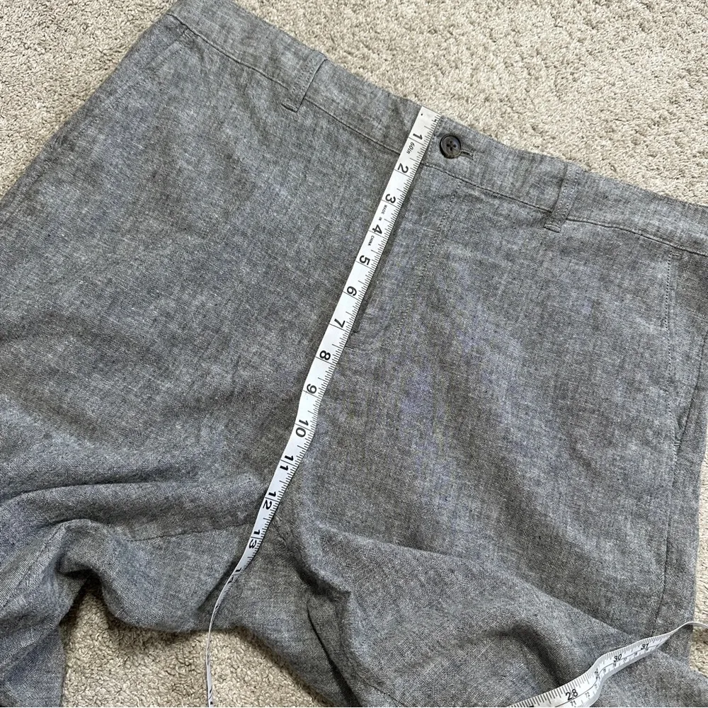 Uniqlo Women’s Linen Cotton Tapered Pants High Rise Minimalist in Dark Gray XL - Image 11