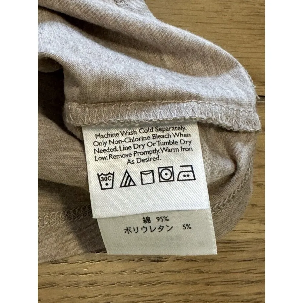 Eddie Bauer Shirt Women Medium Beige Long Sleeve V-Neck Cotton Blend Lightweight - Image 7