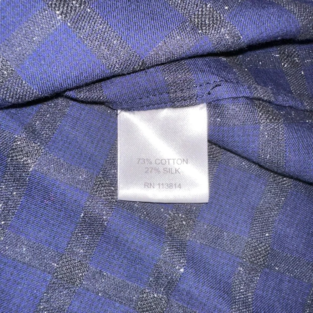 Billy Reid Women Short Sleeve Navy Black Cotton Silk Blend Top MEDIUM - Image 4