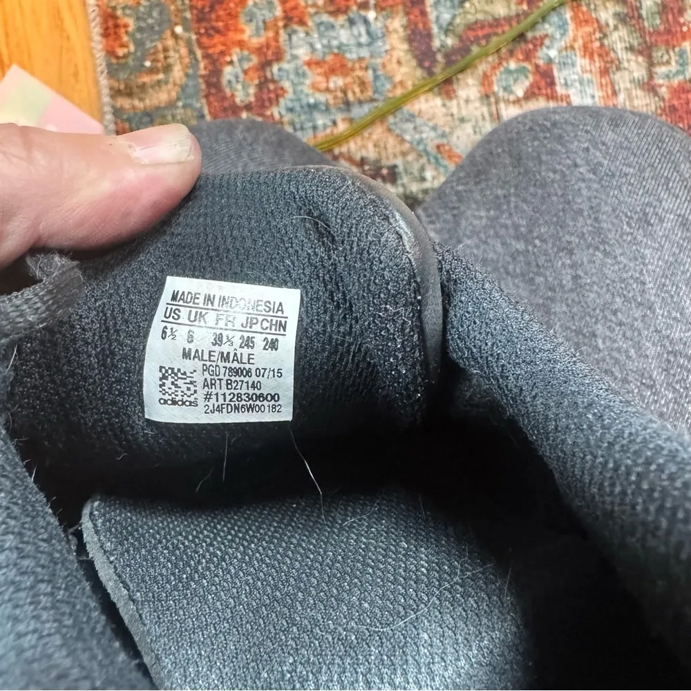 Adidas Shell Toe Leather Black and White Stripe Sneakers Men’s Size 6.5/Womens 8 - Image 11