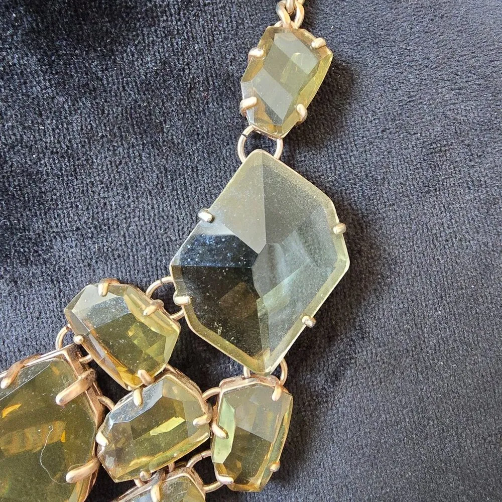 Womens Amber Rhinestone Gold Tone Chain Necklace Jewelry with Spring Ring Brown - Image 4