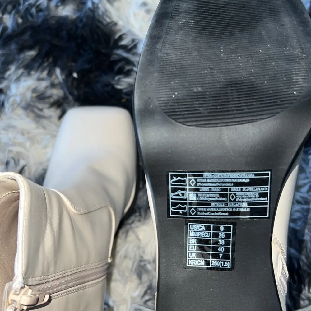 Forever 21 Faux Leather Cream Square-Toe Booties - Image 8