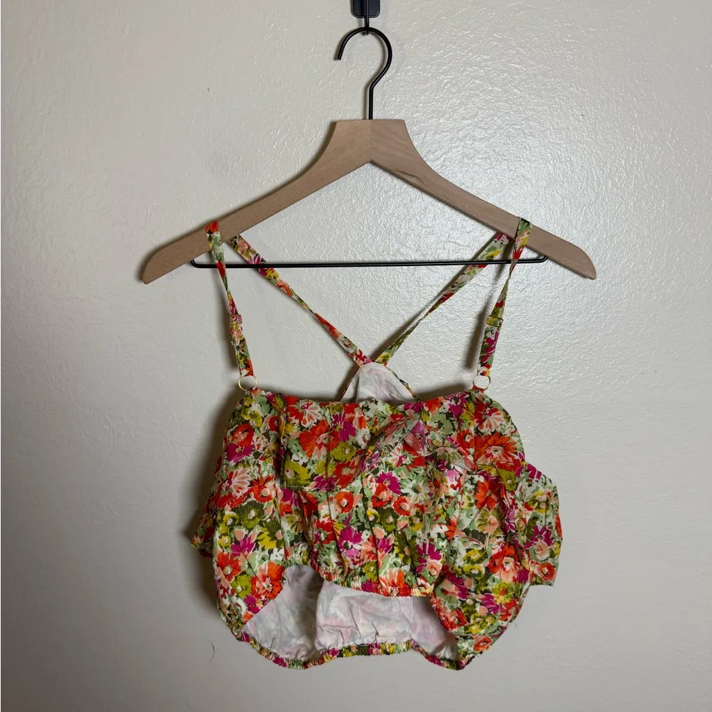 J. crew Ruffle halter top in painted block print‎ - Image 4