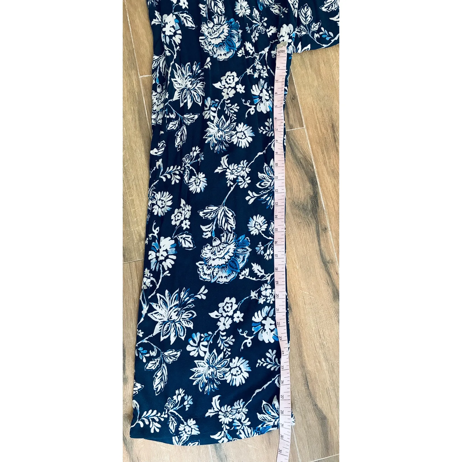 Floral Print Pants Relaxed Lightweight Tie Waist Women's 10 - Image 9