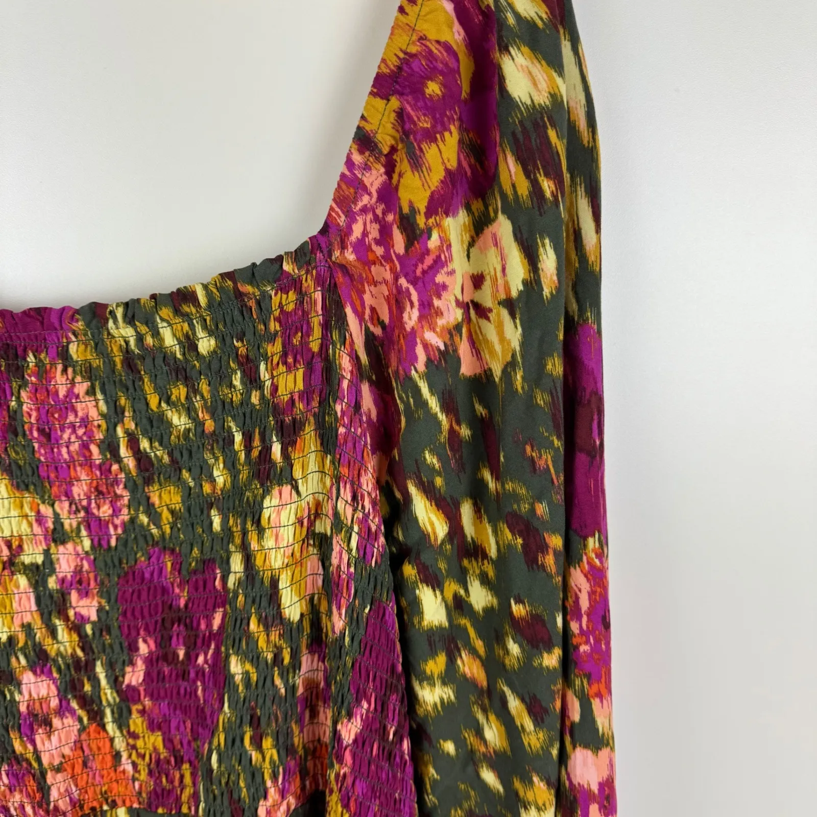 NWT Terra & Sky Sweetheart Neck Raglan Maxi Dress 4X Multi Floral Long Sleeve‎ - Image 4