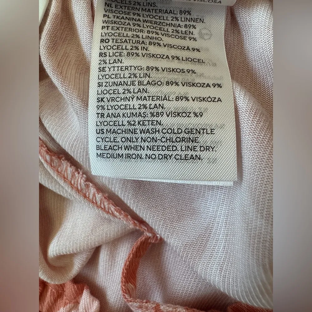 NWT H&M Peachy Pink & White Floral Print Drawstring Waist Shorts - Image 9