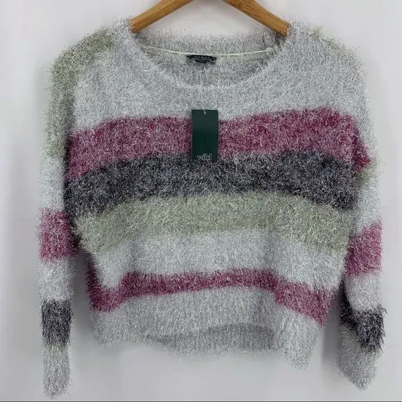 Wild Fable stripe confetti sweater medium NWT - Image 4
