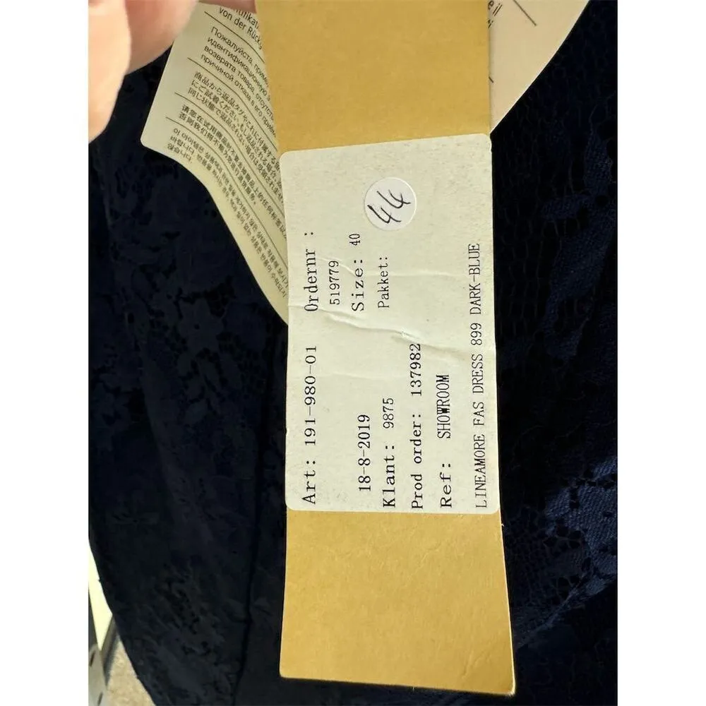 Linea Raffaelli NWT Lace Evening/Cocktail Dress w/Jacket in Navy Size IT 44/US 8 Blue - Image 15