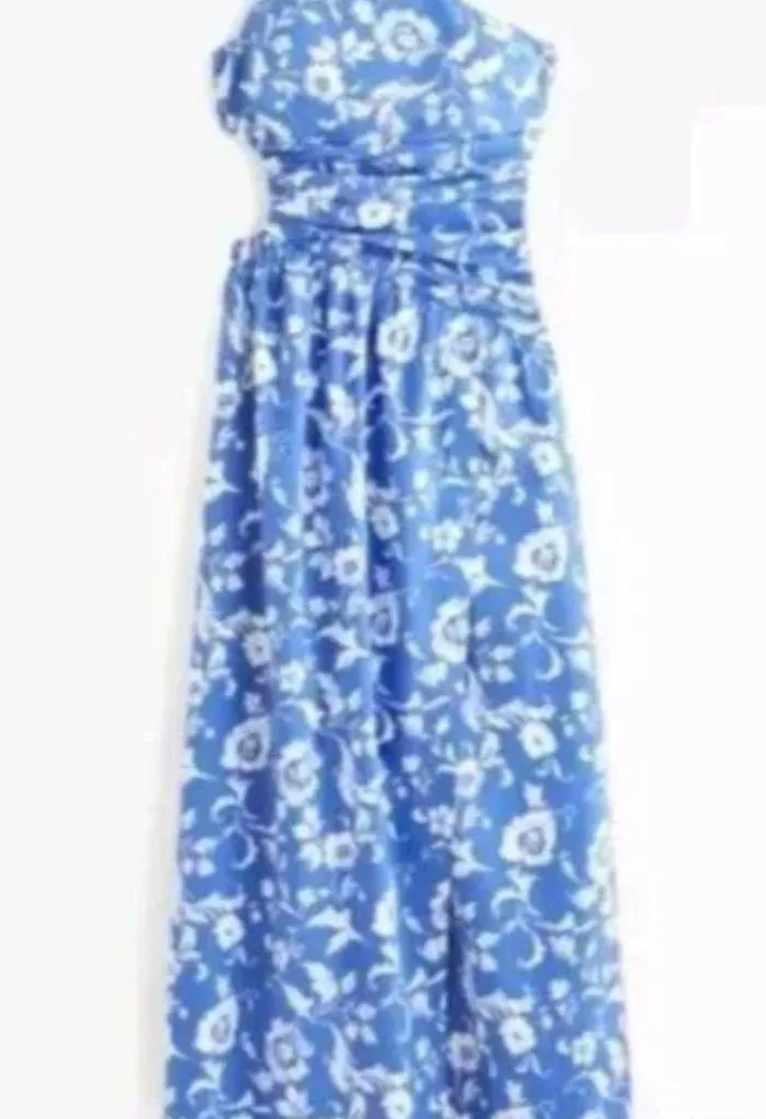 NEW Abercrombie & Fitch One Shoulder Cutout Floral Maxi Dress Small - Image 2