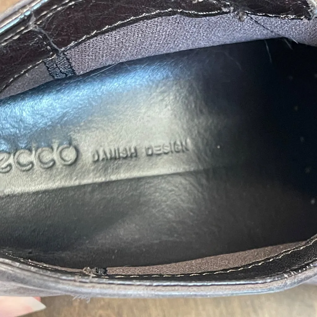 ECCO Soft‎ 7 Low Bootie Women's Size 8 (EU 38) Nubuck Leather Gray Casual Zip - Image 7